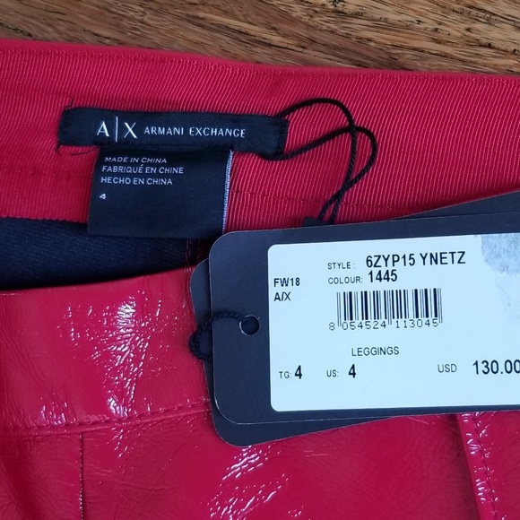Armani Exchange Seamed Patent Leggings - Picture 3 of 12